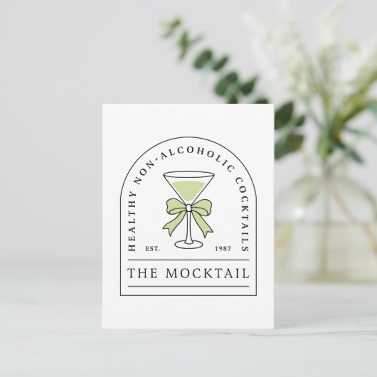 Mocktail non alcoholic cocktail alcohol free party briefkaart (Staand voorkant)