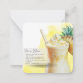 Mocktail Peach Bellini & Piña Colada Party Favor Notitiekaartje (Voorkant)