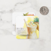 Mocktail Peach Bellini & Piña Colada Party Favor Notitiekaartje (Voorkant / Achterkant in situ)
