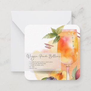 Mocktail Peach Bellini & Piña Colada Party Favor Notitiekaartje