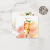 Mocktail Recept Faux Champagne Party Favor Notitiekaartje (Voorkant / Achterkant in situ)