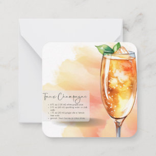Mocktail Recept Faux Champagne Party Favor Notitiekaartje
