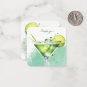 Mocktail Recept Maagd Margarita Party Favor Notitiekaartje (Voorkant / Achterkant in situ)