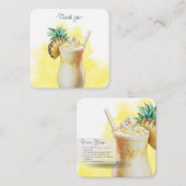 Mocktail Recept Piña Colada Party Favor Notitiekaartje (Voorkant / Achterkant)