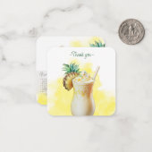Mocktail Recept Piña Colada Party Favor Notitiekaartje (Voorkant / Achterkant in situ)