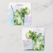 Mocktail Recept Virgin Mojito Party Favor Notitiekaartje (Voorkant / Achterkant)