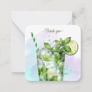 Mocktail Recept Virgin Mojito Party Favor Notitiekaartje