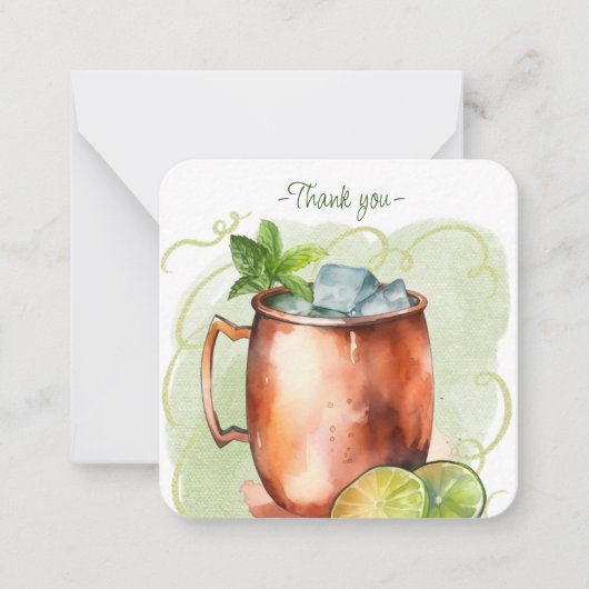 Mocktail Recept Virgin Moscow Mule Party Favor Notitiekaartje (Voorkant)