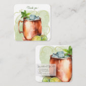 Mocktail Recept Virgin Moscow Mule Party Favor Notitiekaartje (Voorkant / Achterkant)
