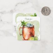 Mocktail Recept Virgin Moscow Mule Party Favor Notitiekaartje (Voorkant / Achterkant in situ)