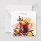 Mocktail Recept Virgin Mulled Wine Party Favor Notitiekaartje (Voorkant)