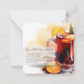 Mocktail Recept Virgin Mulled Wine Party Favor Notitiekaartje (Achterkant)