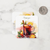 Mocktail Recept Virgin Mulled Wine Party Favor Notitiekaartje (Voorkant / Achterkant in situ)