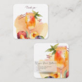Mocktail Recept Virgin Peach Bellini Party Favor Notitiekaartje (Voorkant / Achterkant)