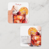 Mocktail Recept Virgin S. Temple Party Favor Notitiekaartje (Voorkant / Achterkant)