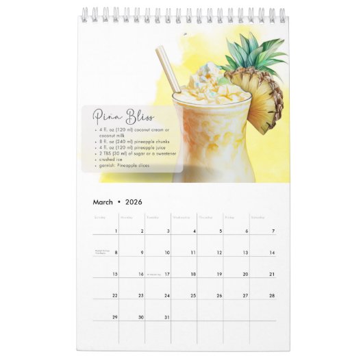 Mocktail recepten kalender (Mar 2026)