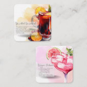 Mocktail Virgin Paloma & Mulled Wine Party Favor Notitiekaartje (Voorkant / Achterkant)