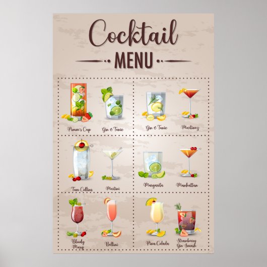 Mocktailmenu Poster (Voorkant)