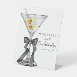 Mocktails & Cocktails Dirty Martini Bruidsfeestje Reclamebord Met Voetstuk