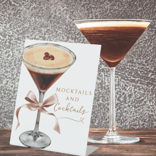 Mocktails Cocktails Espresso Martini Vrijgezellenf Reclamebord Met Voetstuk