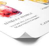 Mocktails Menu Shirley Temple Piña Colada Poster (Hoek)