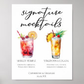 Mocktails Menu Shirley Temple Piña Colada Poster (Voorkant)