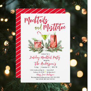 Mocktails & Mistletoe Feestelijke Drinken Feestdag Kaart