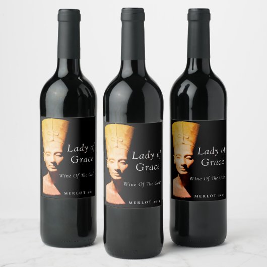 Mockup Ancient Egypt Nefertiti Custom Wine Labs Wijn Etiket (Flessen)