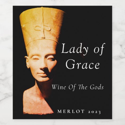 Mockup Ancient Egypt Nefertiti Custom Wine Labs Wijn Etiket (Enkel label)