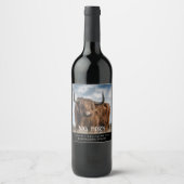 Mockup Big Horn Cattle Custom Wine Labels Wijn Etiket (Voorkant)