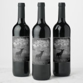 Mockup Black Elk Forest Custom Wine Labels Wijn Etiket (Flessen)