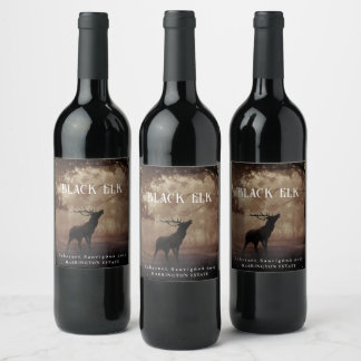Mockup Black Elk Forest Custom Wine Labels Wijn Etiket