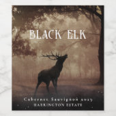 Mockup Black Elk Forest Custom Wine Labels Wijn Etiket (Enkel label)
