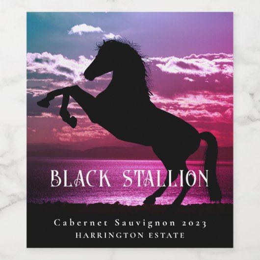 Mockup Black Stallion Custom Wine Labels Wijn Etiket (Enkel label)