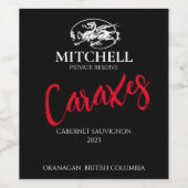 Mockup Dragon Crest Black Custom Wine Labels Wijn Etiket (Enkel label)