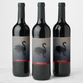 Mockup Elegant Swan Eigen waslabel Wijn Etiket