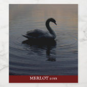 Mockup Elegant Swan Eigen waslabel Wijn Etiket (Enkel label)
