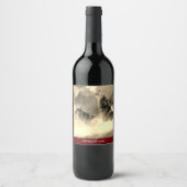 Mockup Elegant Wolf Custom Gold Wine Label Wijn Etiket (Voorkant)