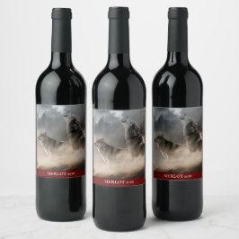 Mockup Elegant Wolf Eigen Wijnlabel Wijn Etiket