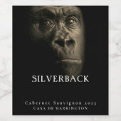 Mockup Gold Gorilla Silverback Custom Wine Labels Wijn Etiket (Enkel label)