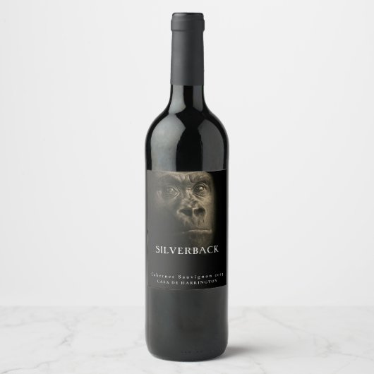 Mockup Gold Gorilla Silverback Custom Wine Labels Wijn Etiket (Voorkant)