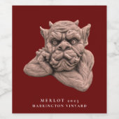 Mockup Gotische Sculptuur Aangepaste Wijn Labels Wijn Etiket (Enkel label)