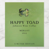 Mockup Happy Toad, Family Wine, Custom Wine Labels Wijn Etiket (Enkel label)