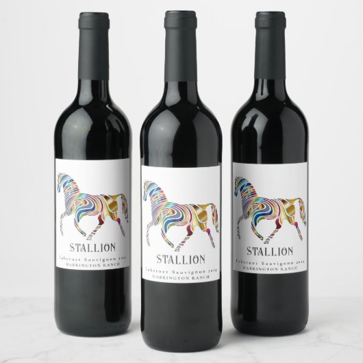 Mockup hengst Horse Art aangepaste wijn labels Etiket (Flessen)