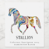 Mockup hengst Horse Art aangepaste wijn labels Etiket (Enkel label)