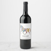 Mockup hengst Horse Art aangepaste wijn labels Etiket (Voorkant)