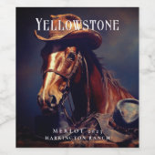 Mockup Horse en Westerne Petten Aangepaste wijnlab Wijn Etiket (Enkel label)