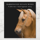 Mockup Horse Equine Western Eigen waslabels Wijn Etiket (Enkel label)