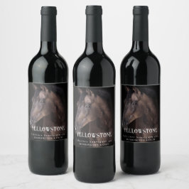 Mockup Horse Equine Western Eigen waslabels Wijn Etiket