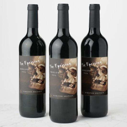 Mockup Human Skull Skeleton Custom Wine Labels Wijn Etiket (Flessen)